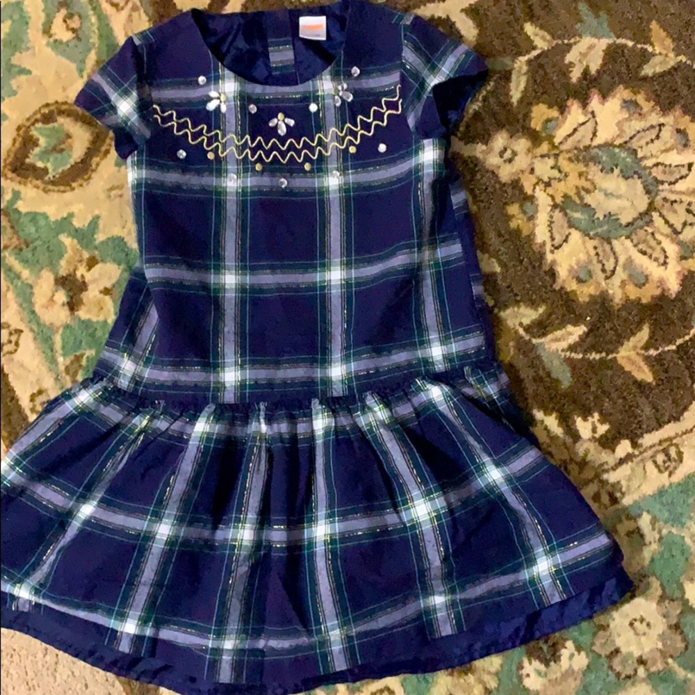 Dress plaid & embellished